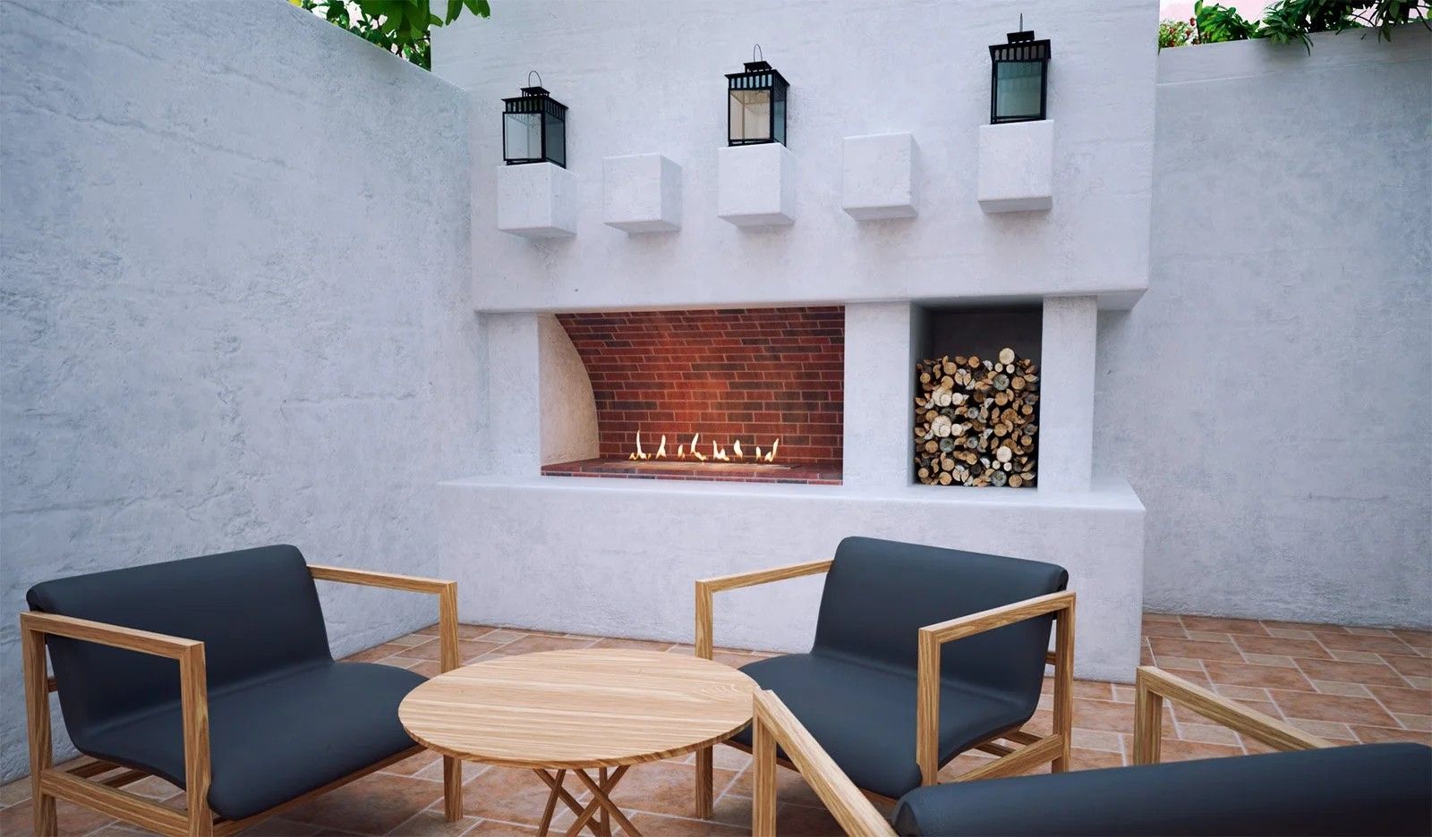 Outdoor built-in burner, courtyard